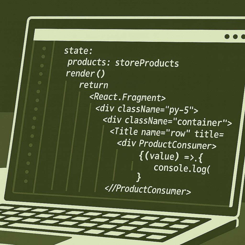 computer with web development code